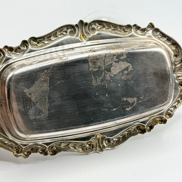 Vintage Sheridan Silver Plated Butter Dish With Glass Insert - Picture 7 of 9